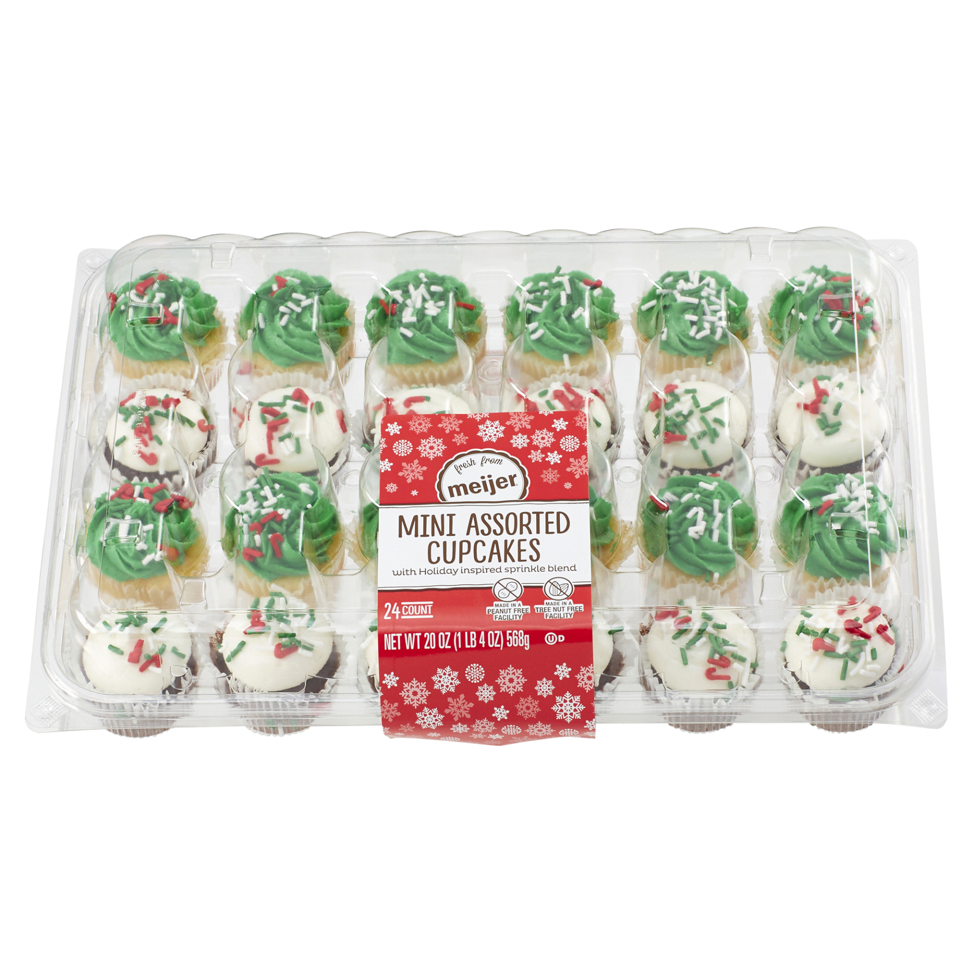 slide 1 of 1, Meijer Mini Cupcakes, Christmas Mix, 24 ct
