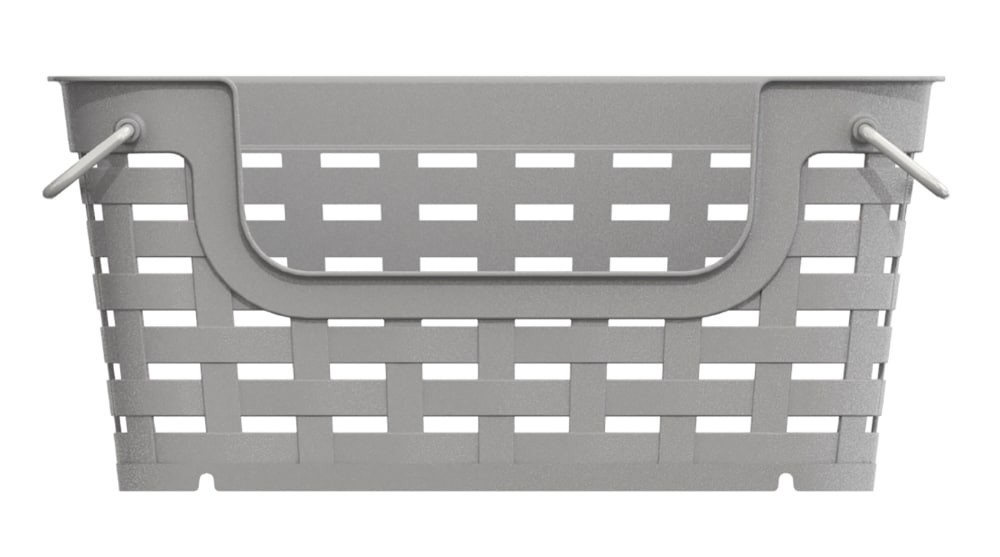 slide 1 of 1, Starplast Gray Small Metal Handle Stacking Basket, 1 ct