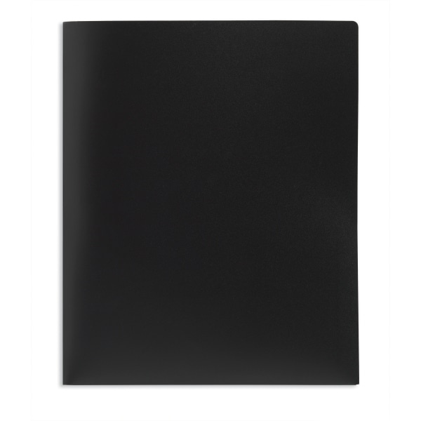 slide 1 of 2, Office Depot Brand 2-Pocket Poly Folder, Letter Size, Black, 1 ct