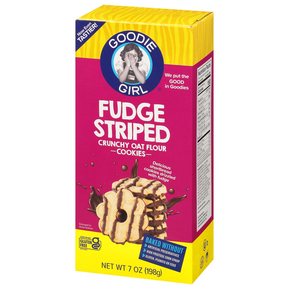 slide 3 of 9, Goodie Girl Fudge Striped Crunchy Oat Flour Cookies, 7 oz