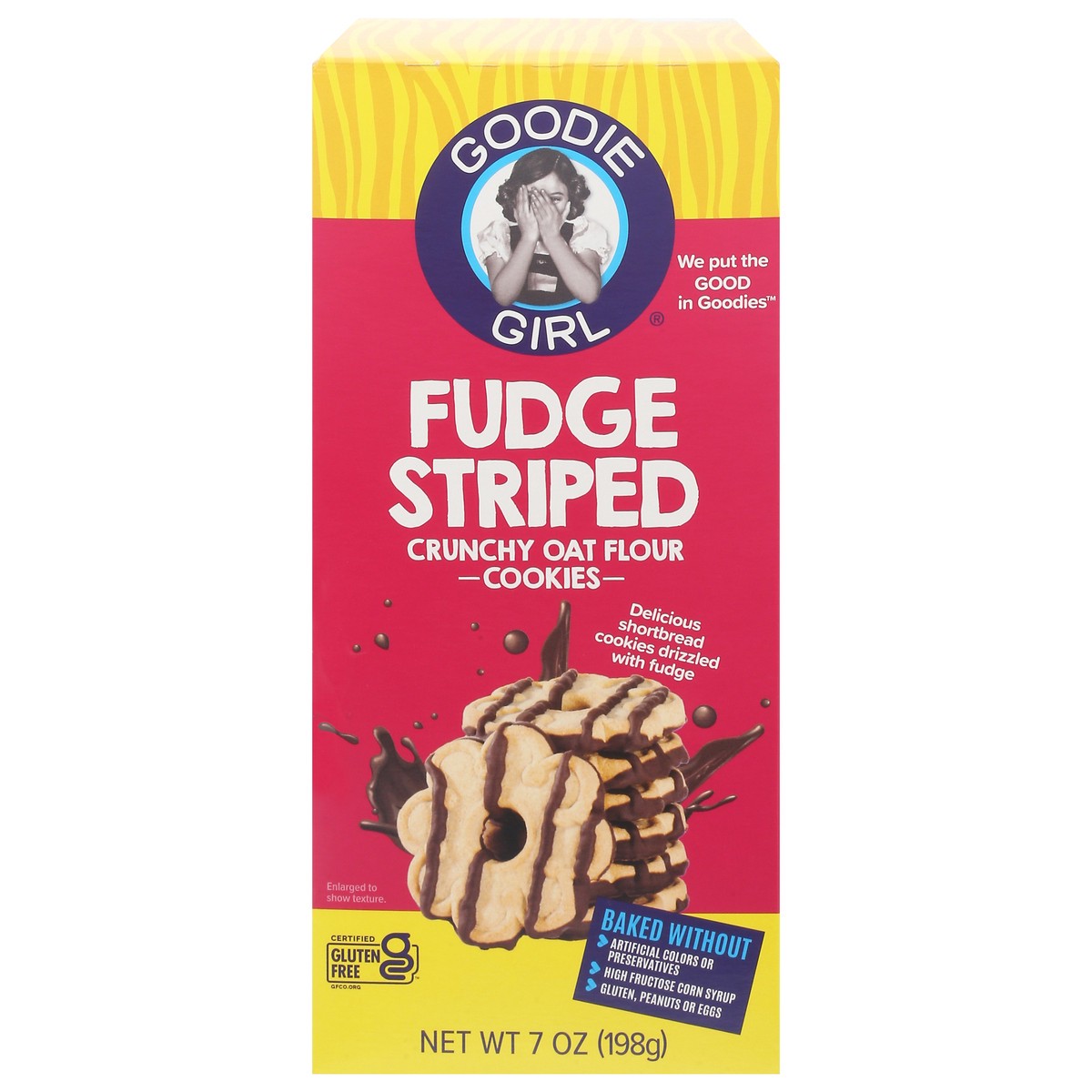 slide 1 of 9, Goodie Girl Fudge Striped Cookies 7 oz, 7 oz
