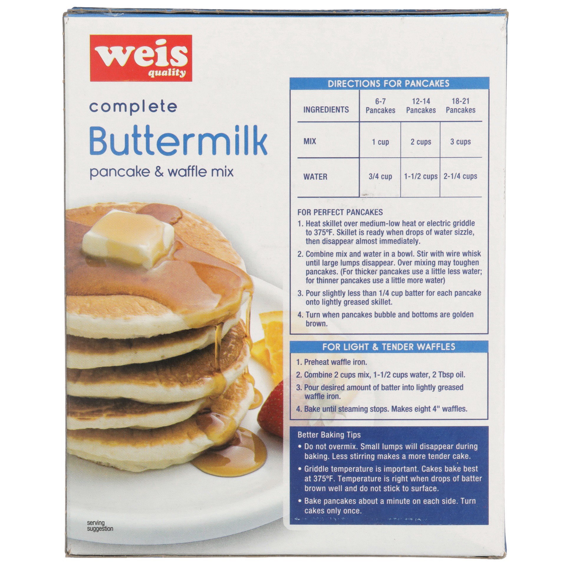 slide 3 of 6, Weis Quality Buttermilk Pancake and Waffle Mix, 2 lb