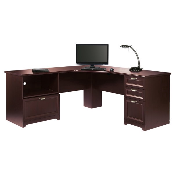 slide 3 of 4, Realspace® Magellan Performance 71""W L-Shaped Corner Desk, Cherry, 1 ct