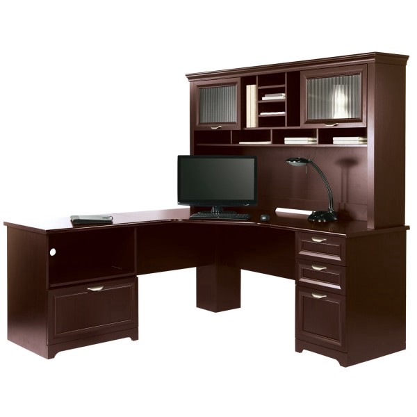 slide 2 of 4, Realspace® Magellan Performance 71""W L-Shaped Corner Desk, Cherry, 1 ct
