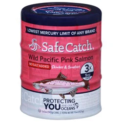 Safe Catch Wild Pacific Skinless & Boneless Pink Salmon Can 3 - 5 oz Cans