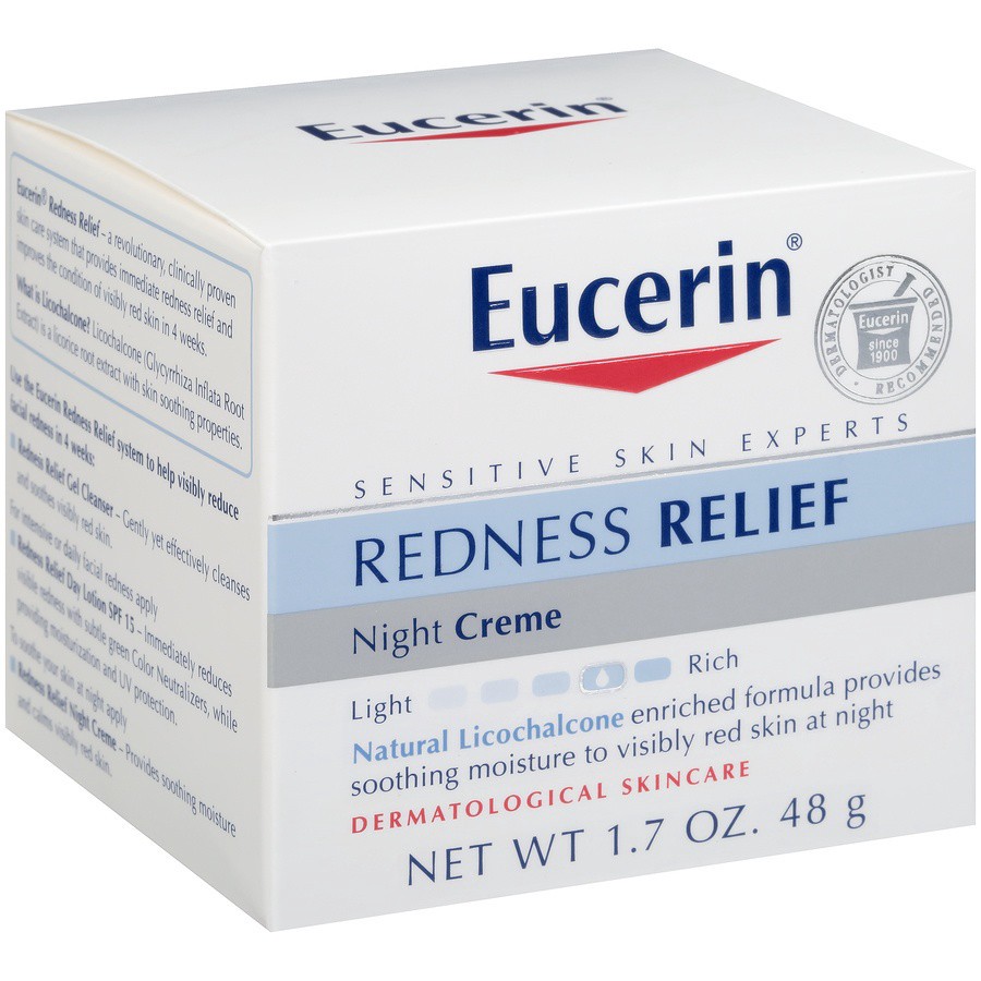 slide 4 of 7, Eucerin Sensitive Skin Experts Redness Relief Night Creme, 1.7 oz