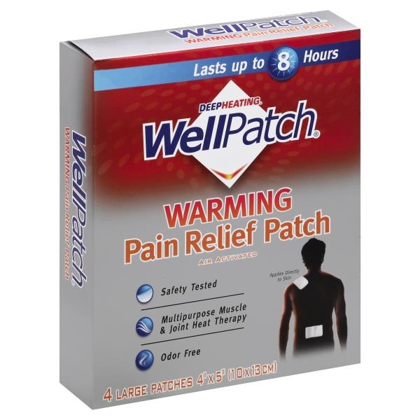 slide 1 of 1, WellPatch DeepHeating Warming Pain Relief Large Patch, 4 ct