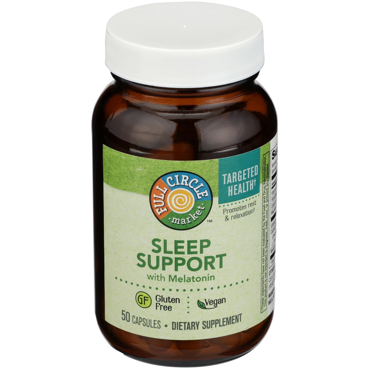 slide 1 of 1, Full Circle Market Sleep Support With Melatonin Promotes Rest & Relaxation Dietary Supplement Vegan Capsules, 50 ct
