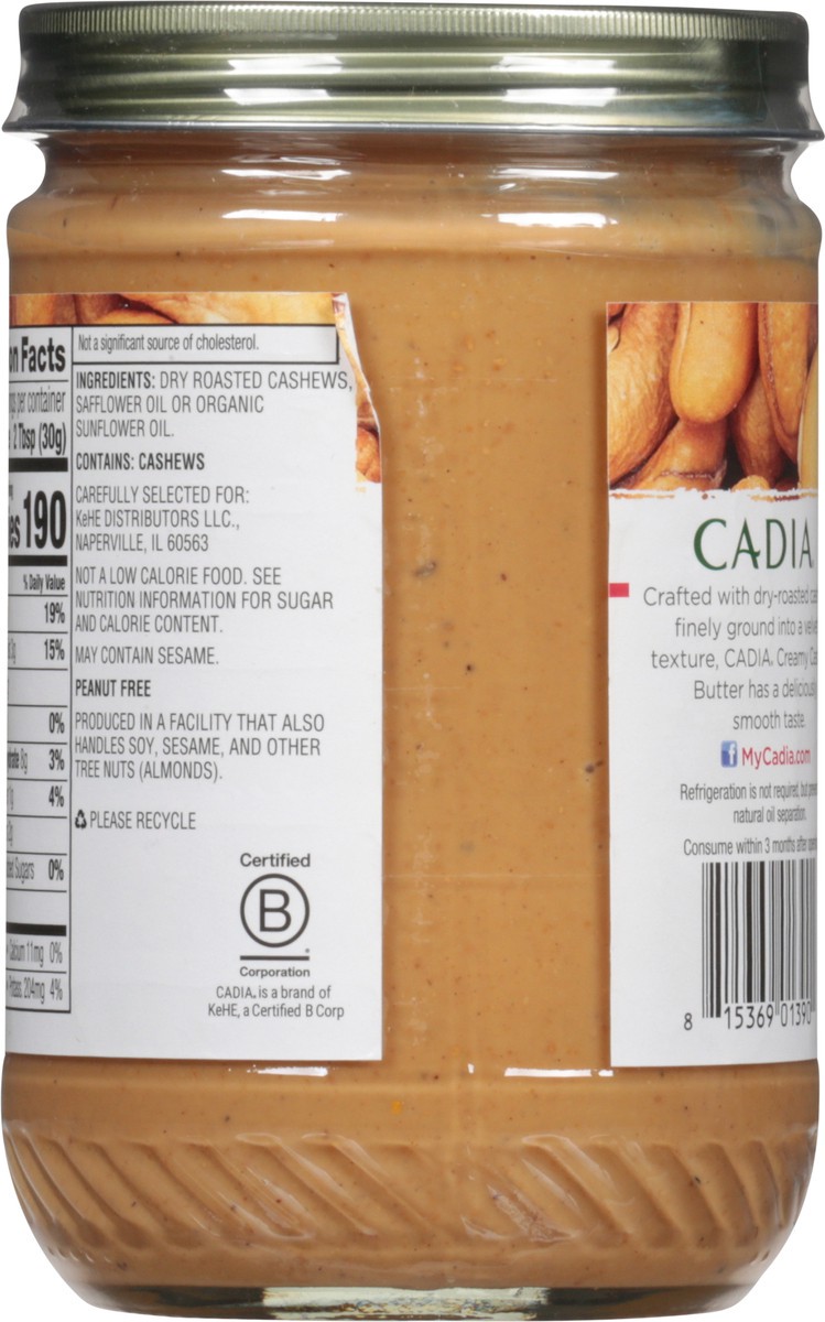 slide 7 of 9, Cadia Creamy Cashew Butter 16 oz, 16 oz