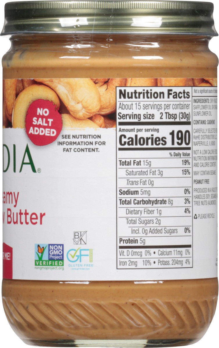 slide 9 of 9, Cadia Creamy Cashew Butter 16 oz, 16 oz