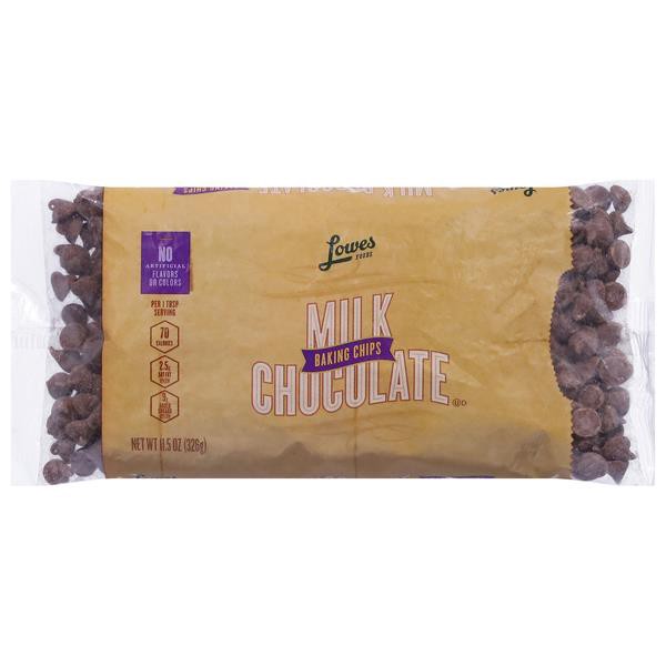 slide 1 of 1, Lowes Foods Milk Chocolate Baking Chips, 11.5 oz