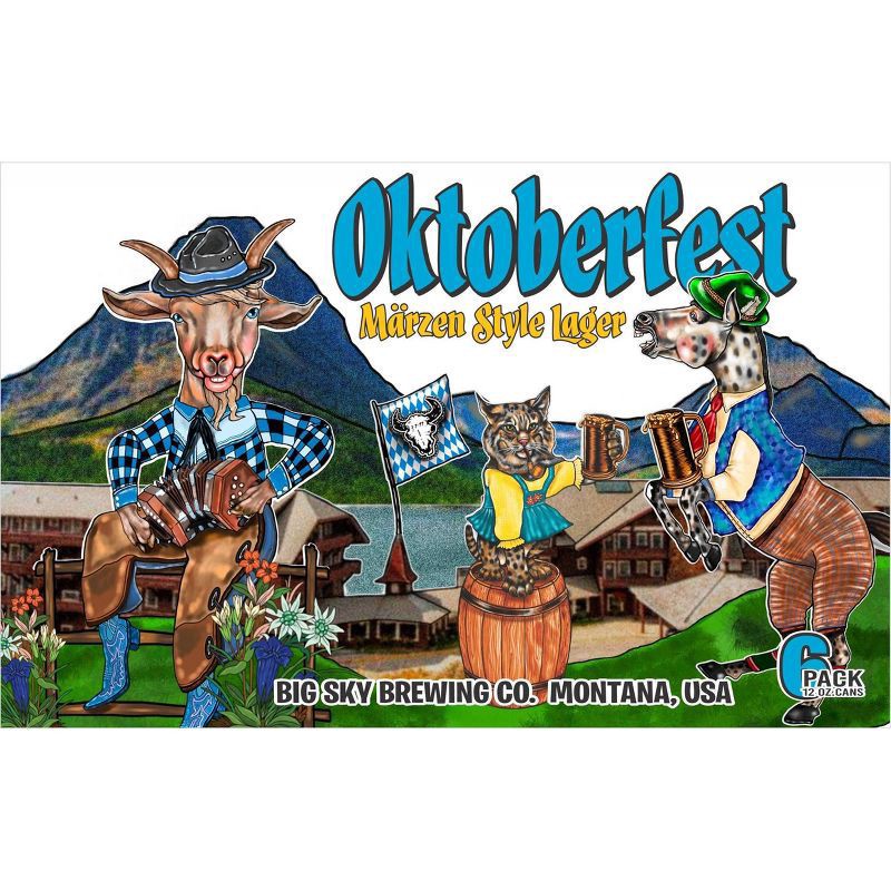 slide 3 of 3, Big Sky Oktoberfest Marzen Style Lager Beer 6 Cans 12 oz Can 6 ea, 6 ct; 12 oz
