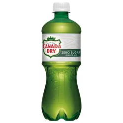 Canada Dry Zero Sugar Ginger Ale Soda, 20 fl oz bottle