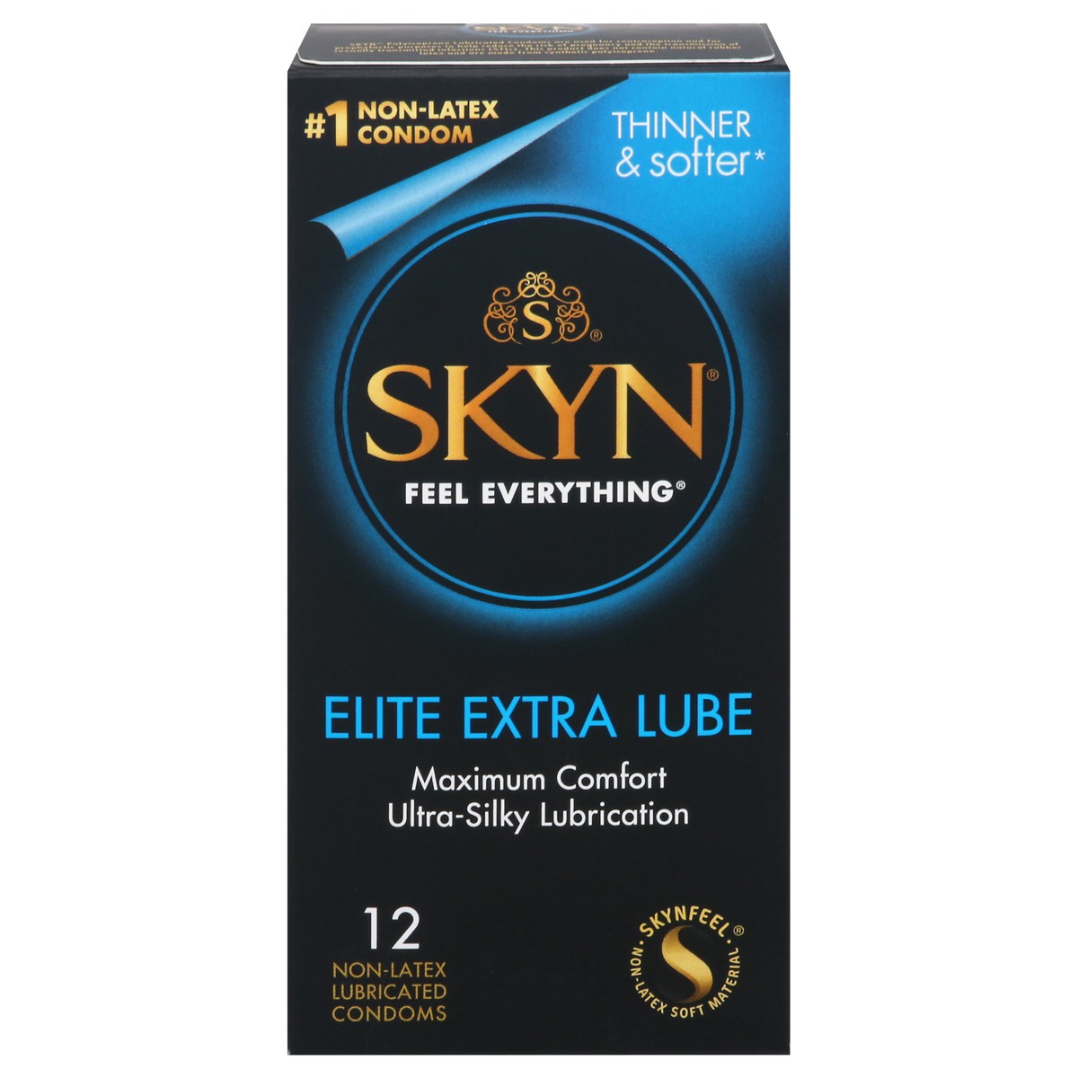 slide 1 of 9, SKYN Elite Extra Lube Non-Latex Lubricated Condoms 12 ea, 12 ct