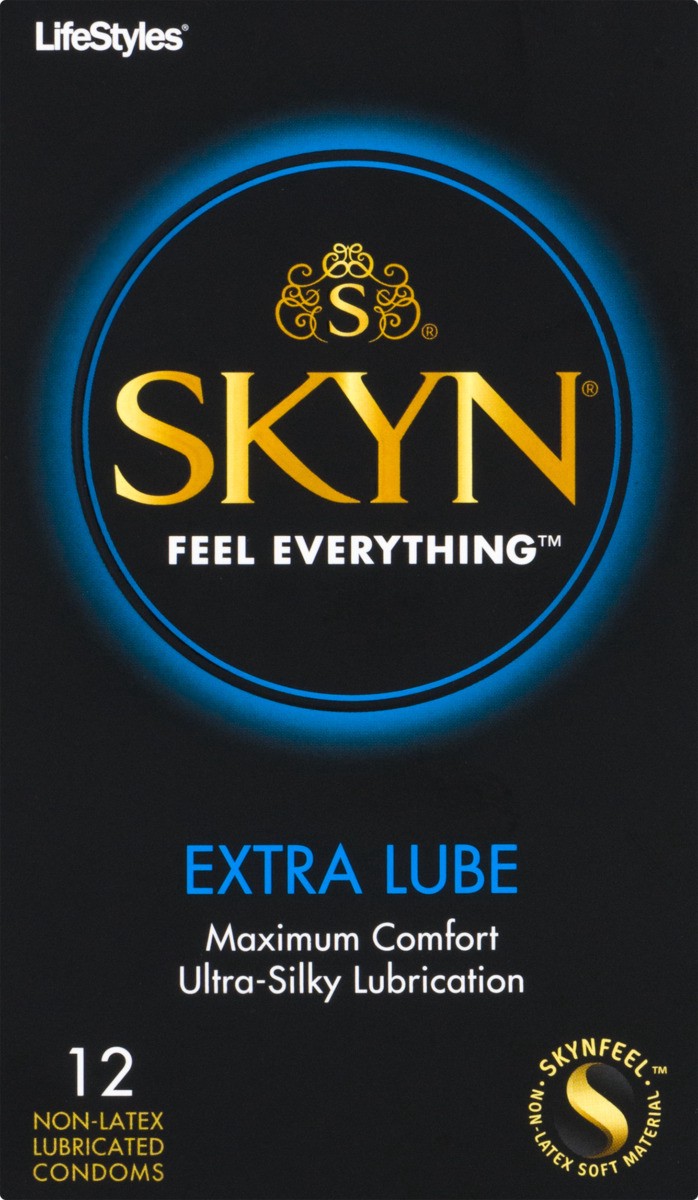 slide 5 of 9, SKYN Elite Extra Lube Non-Latex Lubricated Condoms 12 ea, 12 ct