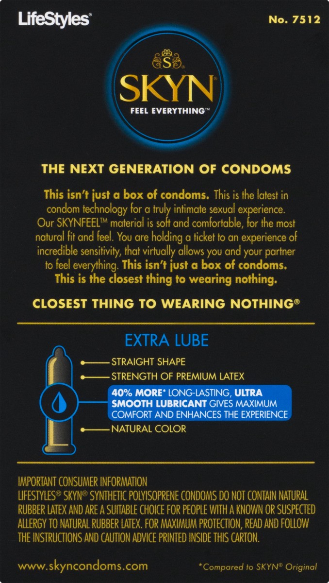 slide 8 of 9, SKYN Elite Extra Lube Non-Latex Lubricated Condoms 12 ea, 12 ct