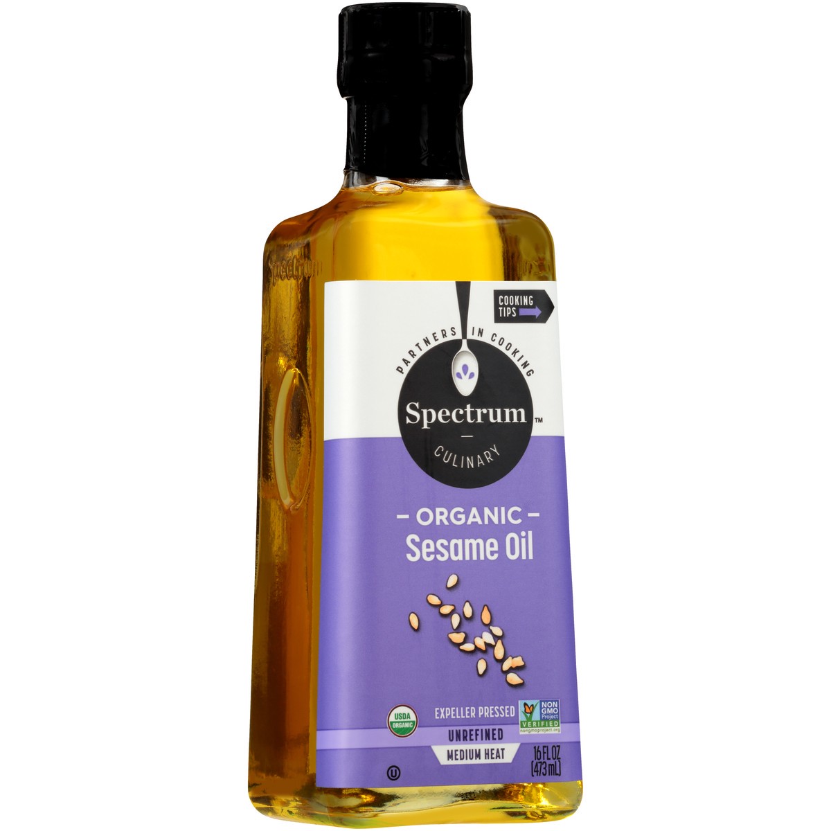 slide 3 of 9, Spectrum Naturals Expeller Pressed Sesame Oil, 16 fl oz