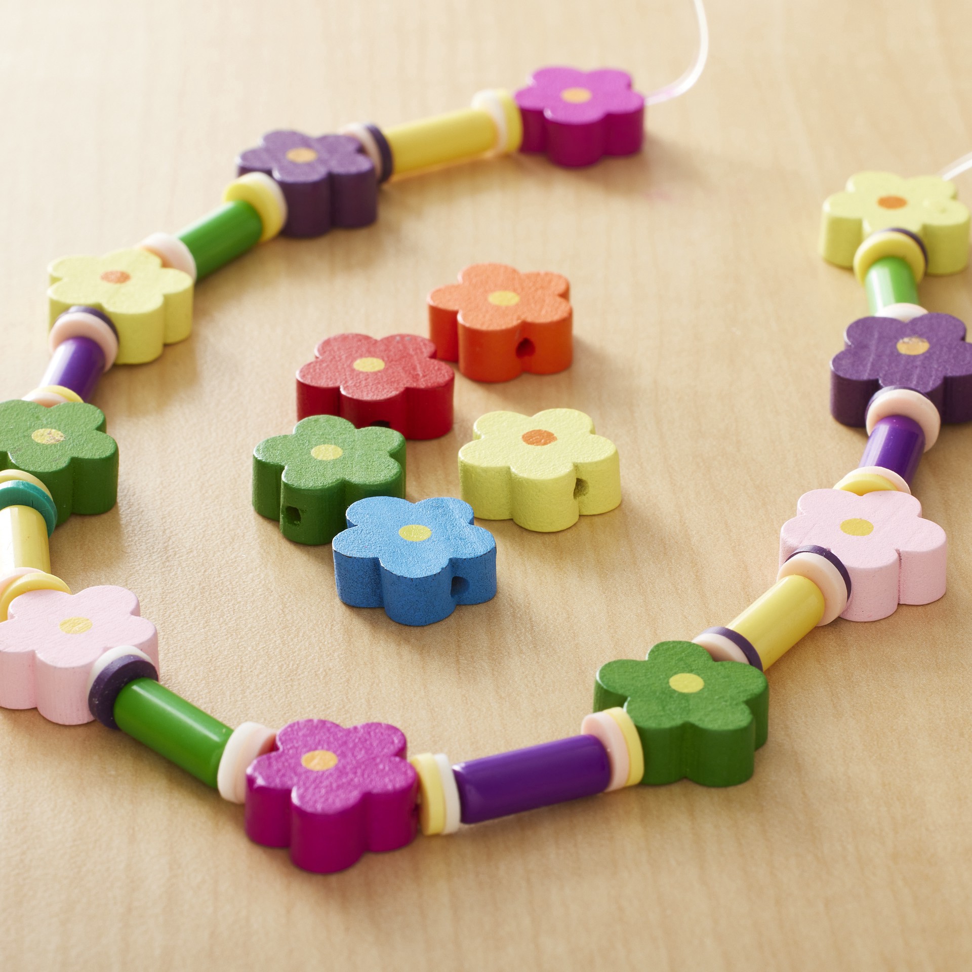 slide 2 of 3, Multicolor Flower Wood Beads By Creatology, 14.5 mm