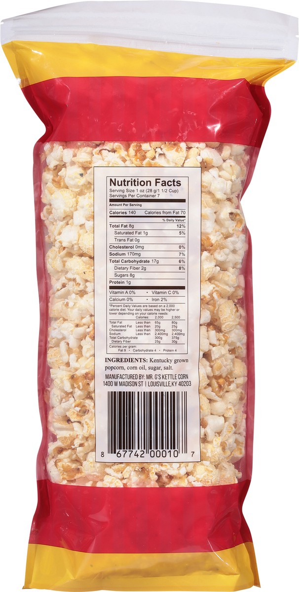 slide 12 of 13, Mr. G's Kettle Corn All Natural Sweet 'N Salty Kettle Corn 7 oz, 7 oz