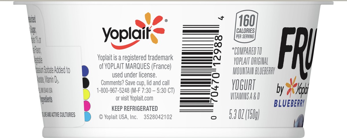 slide 3 of 12, Yoplait Fruit Side Blueberry Yogurt 5.3 oz, 5.3 oz