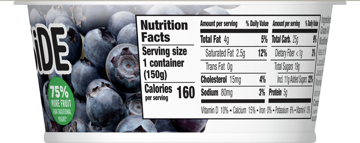 slide 4 of 12, Yoplait Fruit Side Blueberry Yogurt 5.3 oz, 5.3 oz