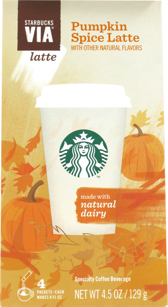 slide 1 of 1, Starbucks Via Pumpkin Spice Latte, 4 ct