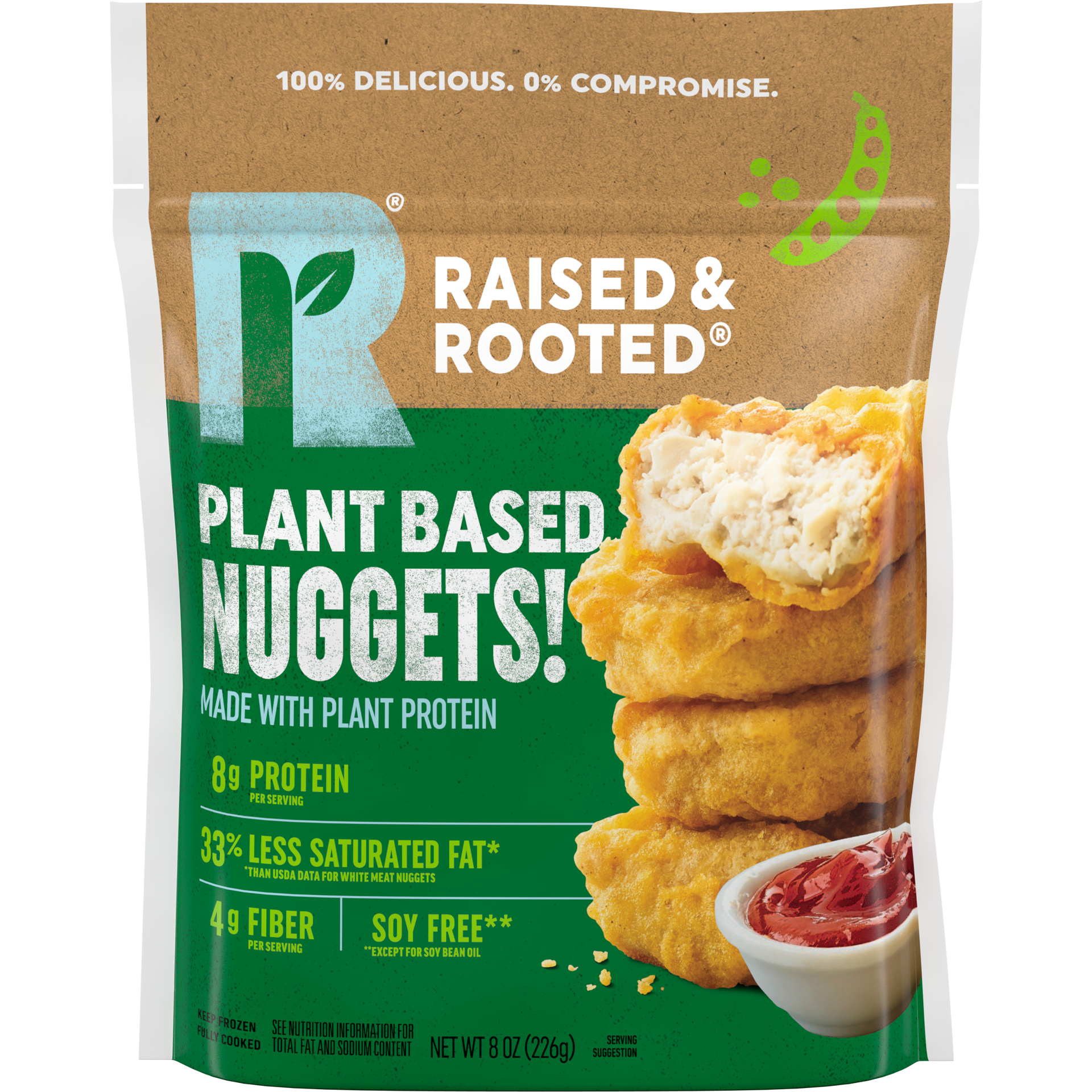 slide 1 of 5, Raised & Rooted™ Plant Based Nuggets, 8 oz (Frozen), 226.80 g