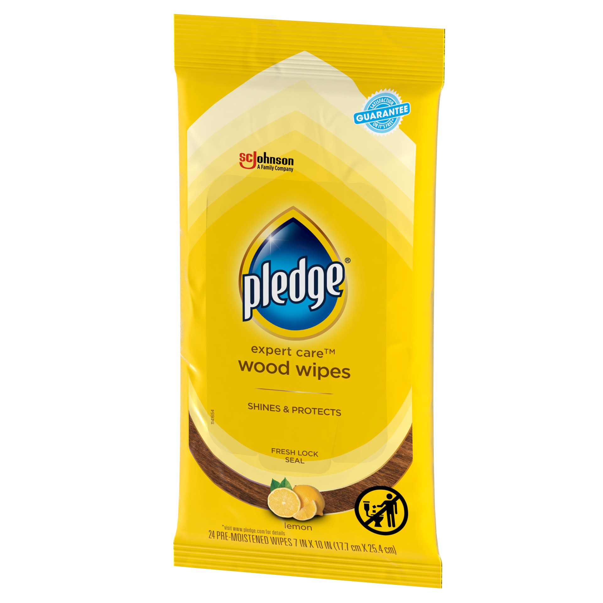 slide 5 of 5, Pledge Expert Care Enhancing Wood Wipes, Lemon Scent, 24 Count, 24 ct