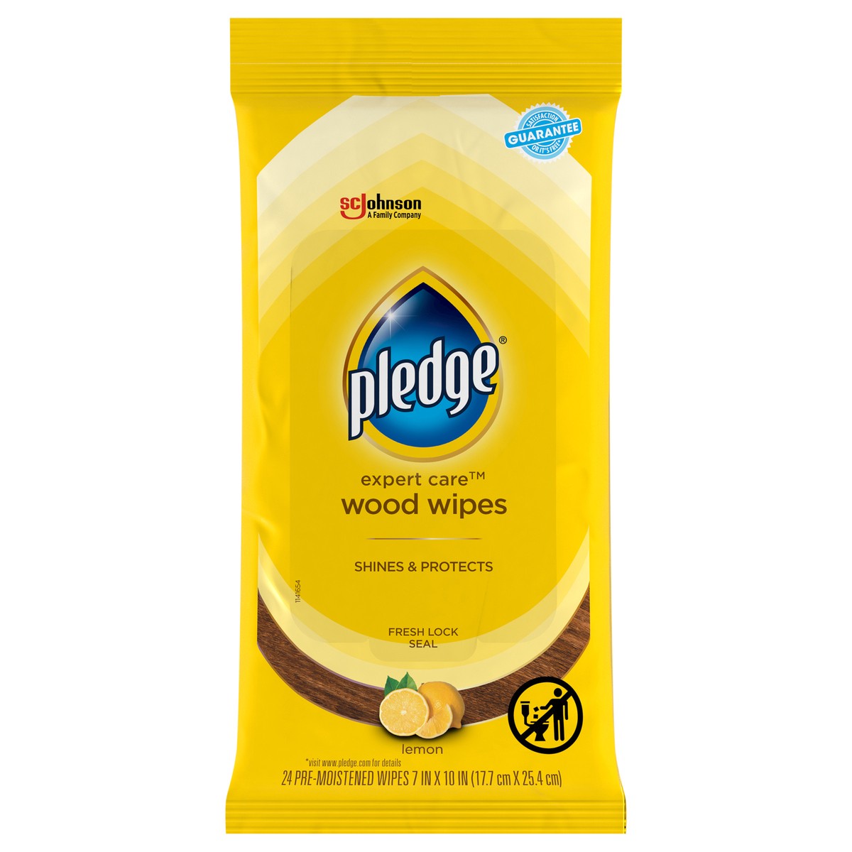 slide 1 of 5, Pledge Expert Care Enhancing Wood Wipes, Lemon Scent, 24 Count, 24 ct