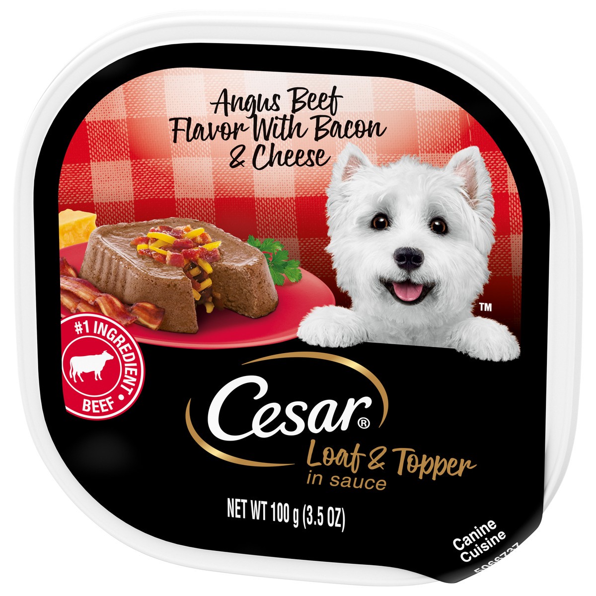 slide 3 of 9, Cesar Canine Cuisine Savory Delights Angus Beef Bacon & Cheese Wet Dog Food, 3.5 oz