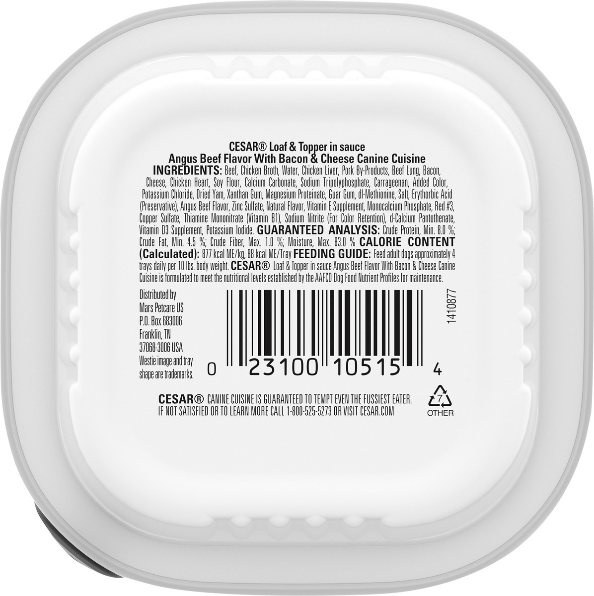 slide 5 of 9, Cesar Canine Cuisine Savory Delights Angus Beef Bacon & Cheese Wet Dog Food, 3.5 oz