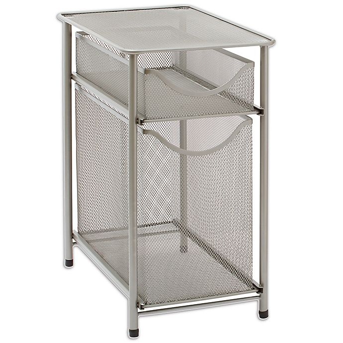 slide 1 of 1, ORG 2-Tier Metal Mesh Cabinet Drawer - Nickel, 1 ct