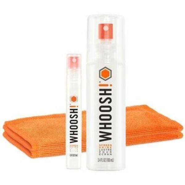 slide 2 of 2, WHOOSH! Spray Cleaner with Microfiber Cloth, Duo, 0.3 oz; 3.4 oz