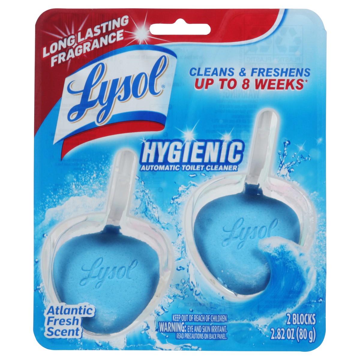 slide 1 of 9, Lysol Automatic Toilet Cleaner, Atlantic Fresh Scent, 2 Each, 2 ct
