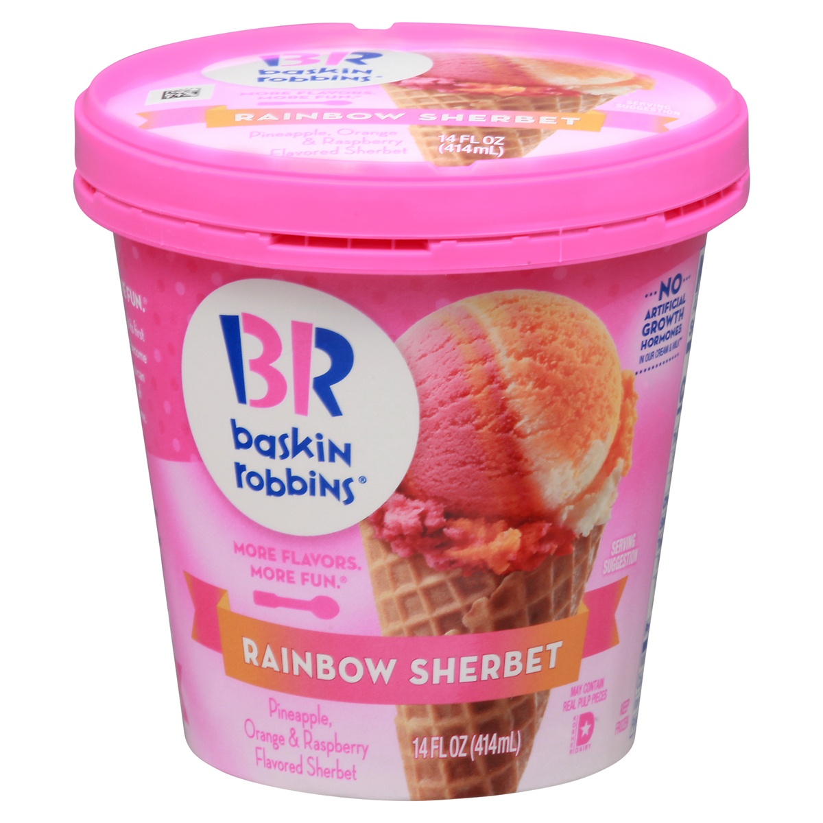 slide 1 of 9, Baskin-Robbins Rainbow Sherbet 14 fl oz, 