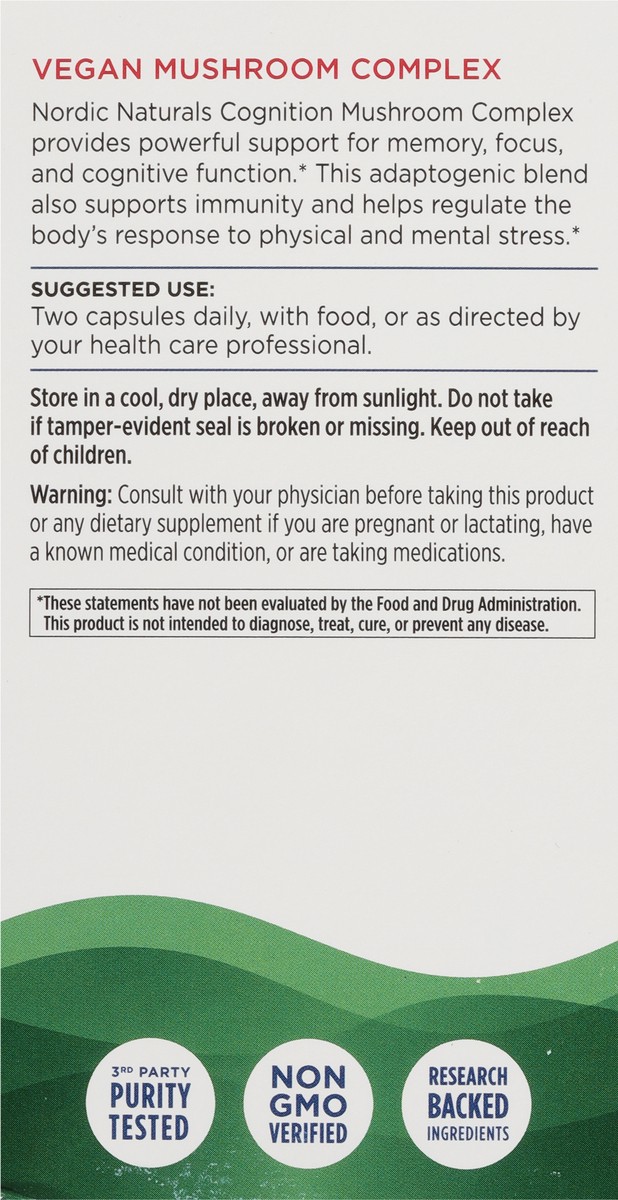 slide 2 of 9, Nordic Naturals Cognition Mushroom Complex 60 Capsules, 60 ct