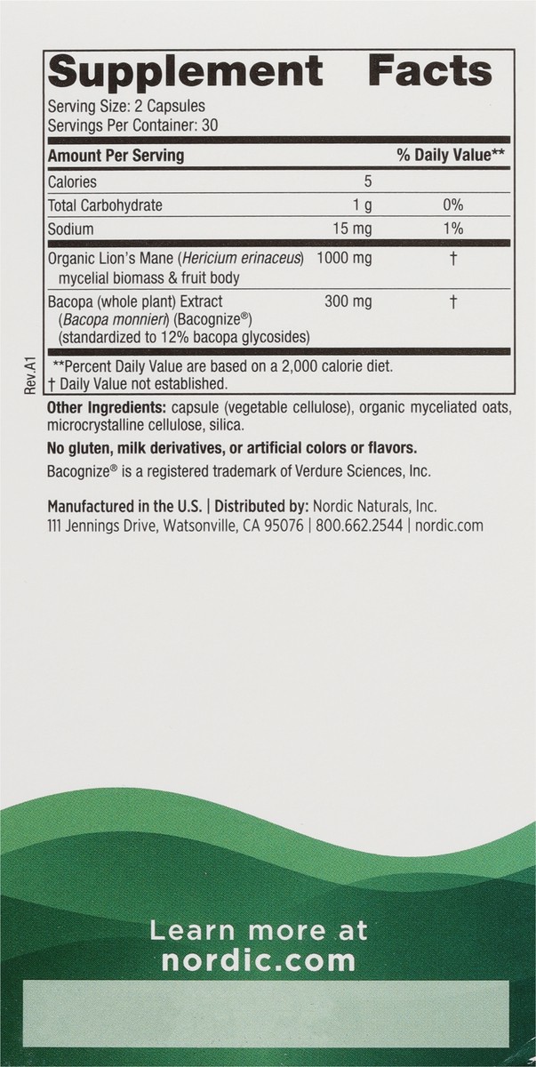 slide 8 of 9, Nordic Naturals Cognition Mushroom Complex 60 Capsules, 60 ct