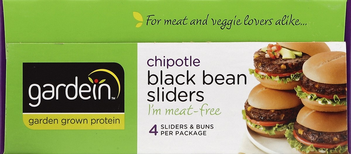 slide 2 of 4, Gardein Chipotle Black Bean Sliders Meat-free, 4 ct