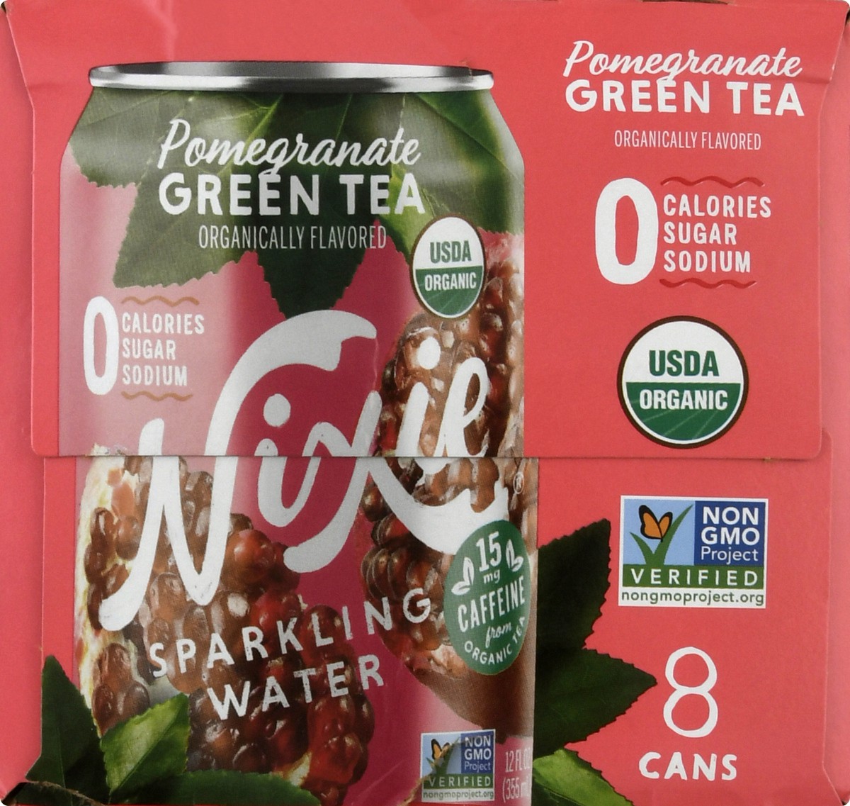 slide 12 of 13, Nixie Sparkling Water, Pomegranate Green Tea 8Pk, 12 fl oz