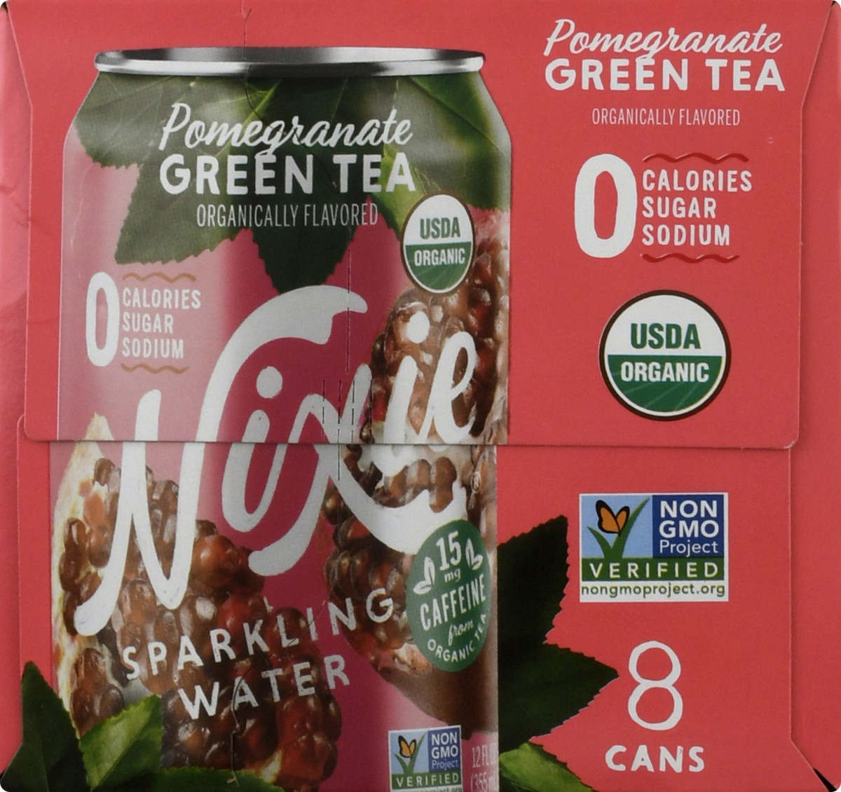 slide 6 of 13, Nixie Sparkling Water, Pomegranate Green Tea 8Pk, 12 fl oz