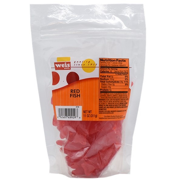 slide 1 of 1, Weis Quality Red Fish Candy, 11 oz