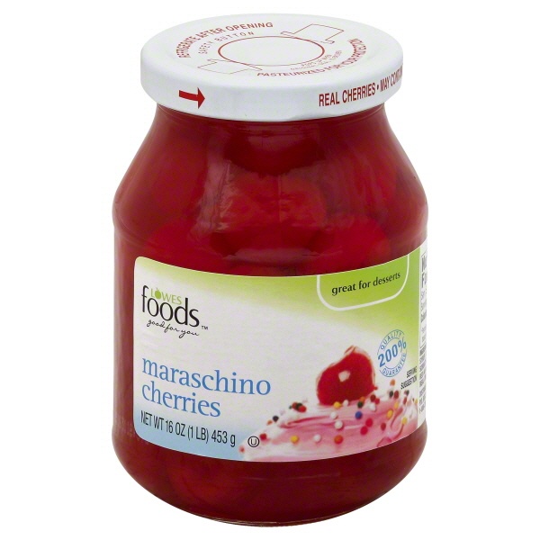 slide 1 of 1, Lowes Foods Maraschino Cherries, 16 oz