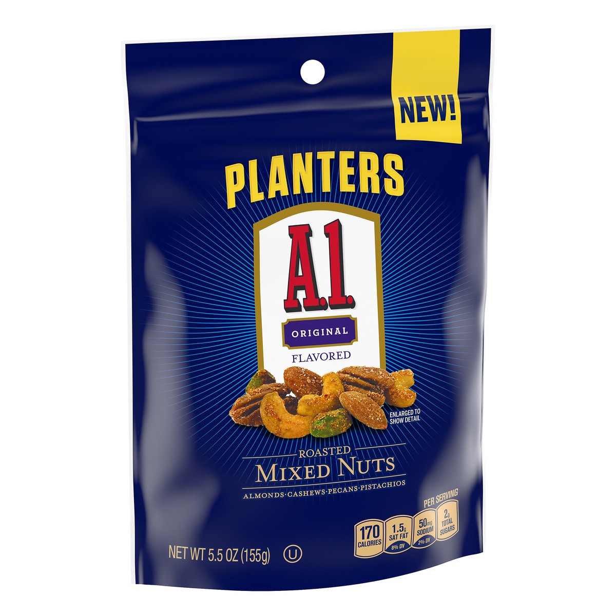 slide 6 of 10, PLANTERS A1 Sauce Flavored Deluxe Mixed Nuts, 5.5 oz