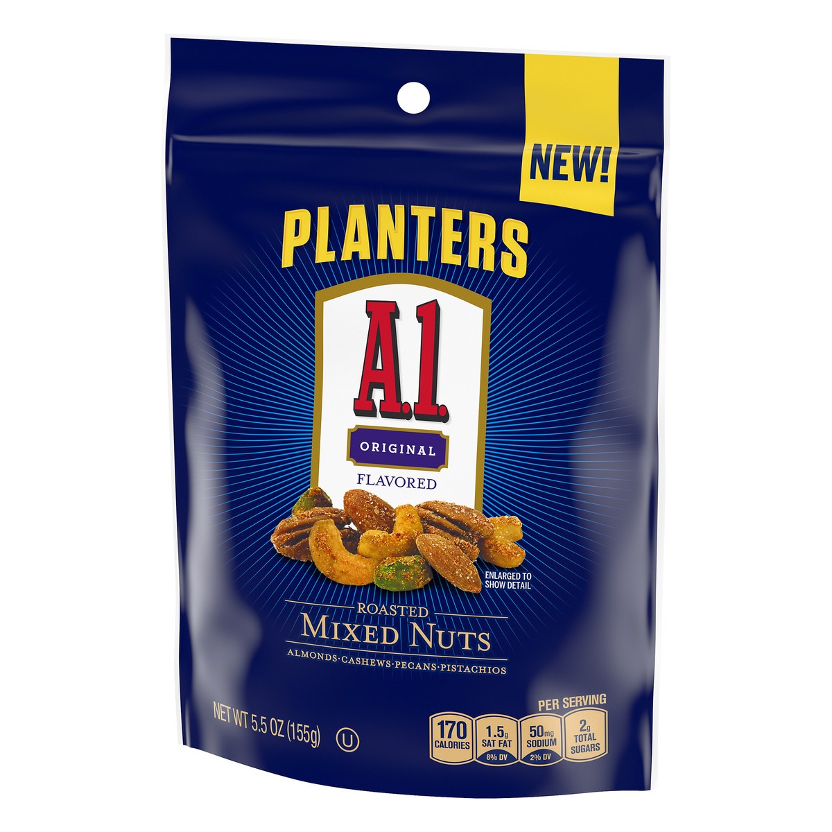 slide 8 of 10, PLANTERS A1 Sauce Flavored Deluxe Mixed Nuts, 5.5 oz