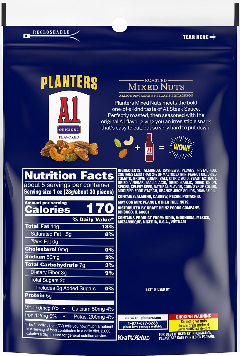 slide 5 of 10, PLANTERS A1 Sauce Flavored Deluxe Mixed Nuts, 5.5 oz