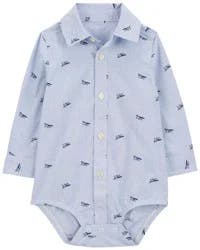 Oshkosh Baby Airplane Print Long-Sleeve Bodysuit Blue 12M
