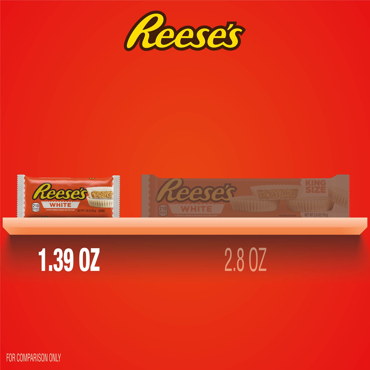 slide 3 of 8, Reese's White Creme Peanut Butter Cups, Candy Pack, 1.39 oz, 1.39 oz