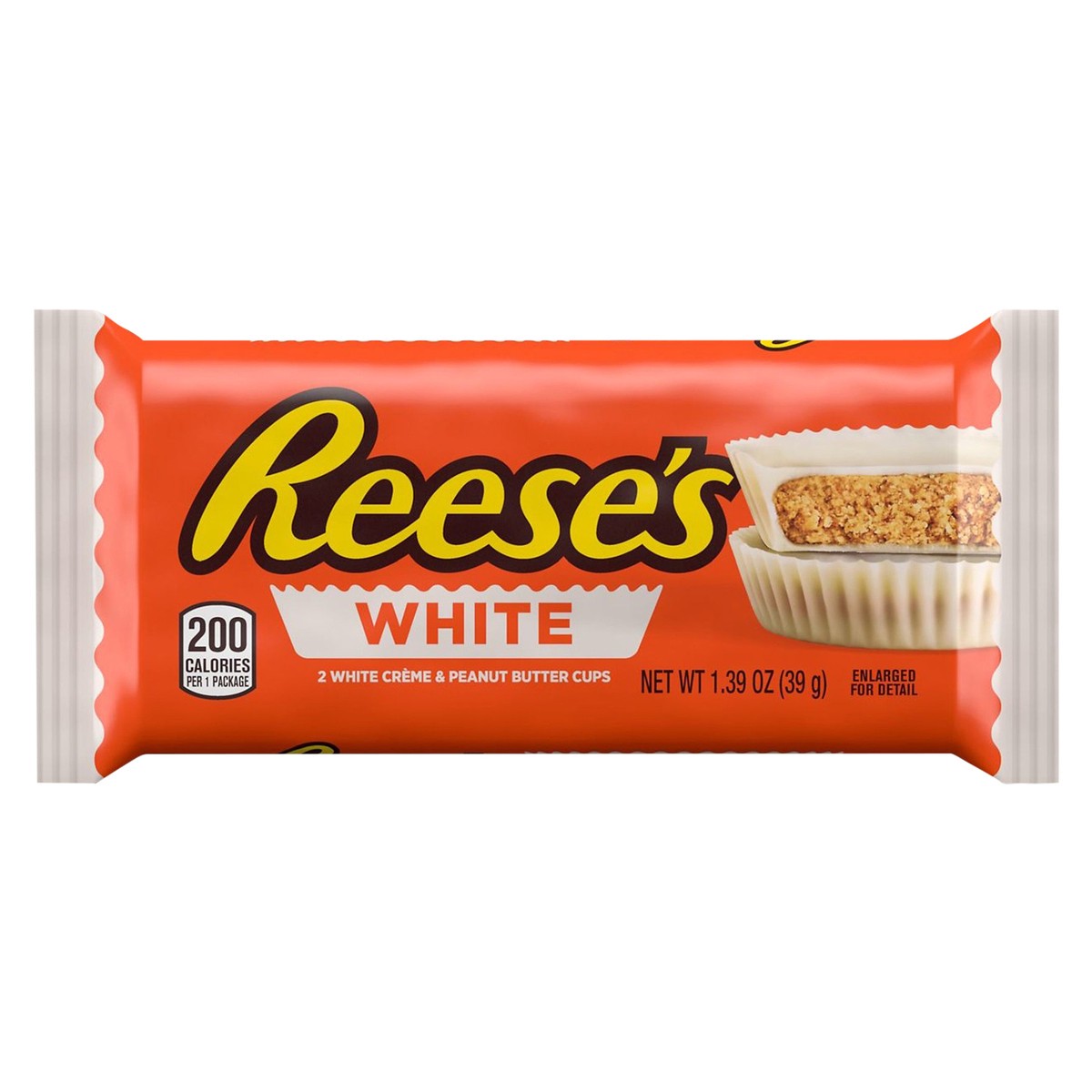 slide 1 of 8, REESE'S White Creme Peanut Butter Cups Candy, Gluten Free, 1.39 oz, Pack, 2 ct