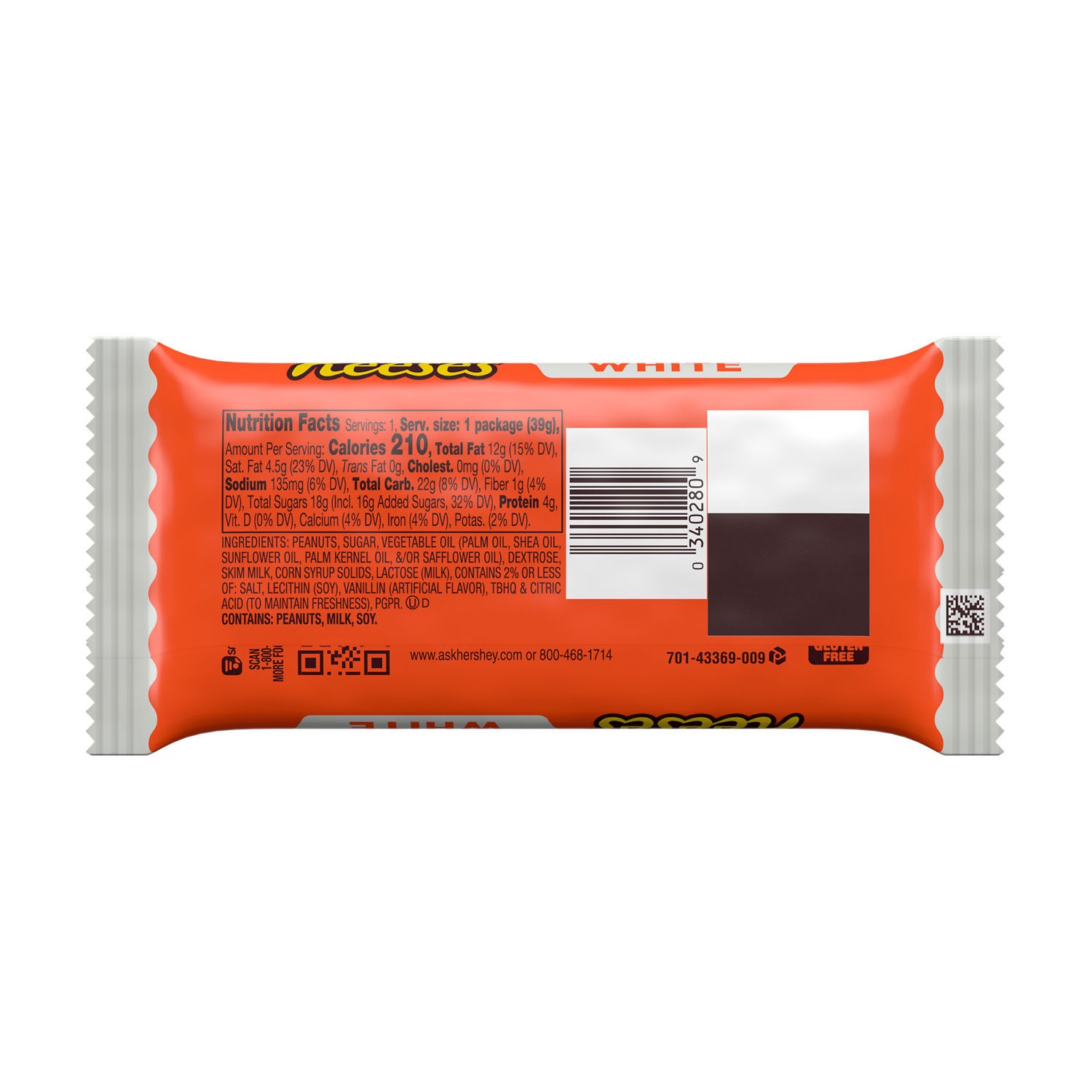 slide 6 of 8, Reese's White Creme Peanut Butter Cups, Candy Pack, 1.39 oz, 1.39 oz