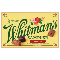 WHITMAN''S SAMPLER Assorted Milk & Dark Chocolate Gift Box, 10 oz. (˜ 22 pieces)